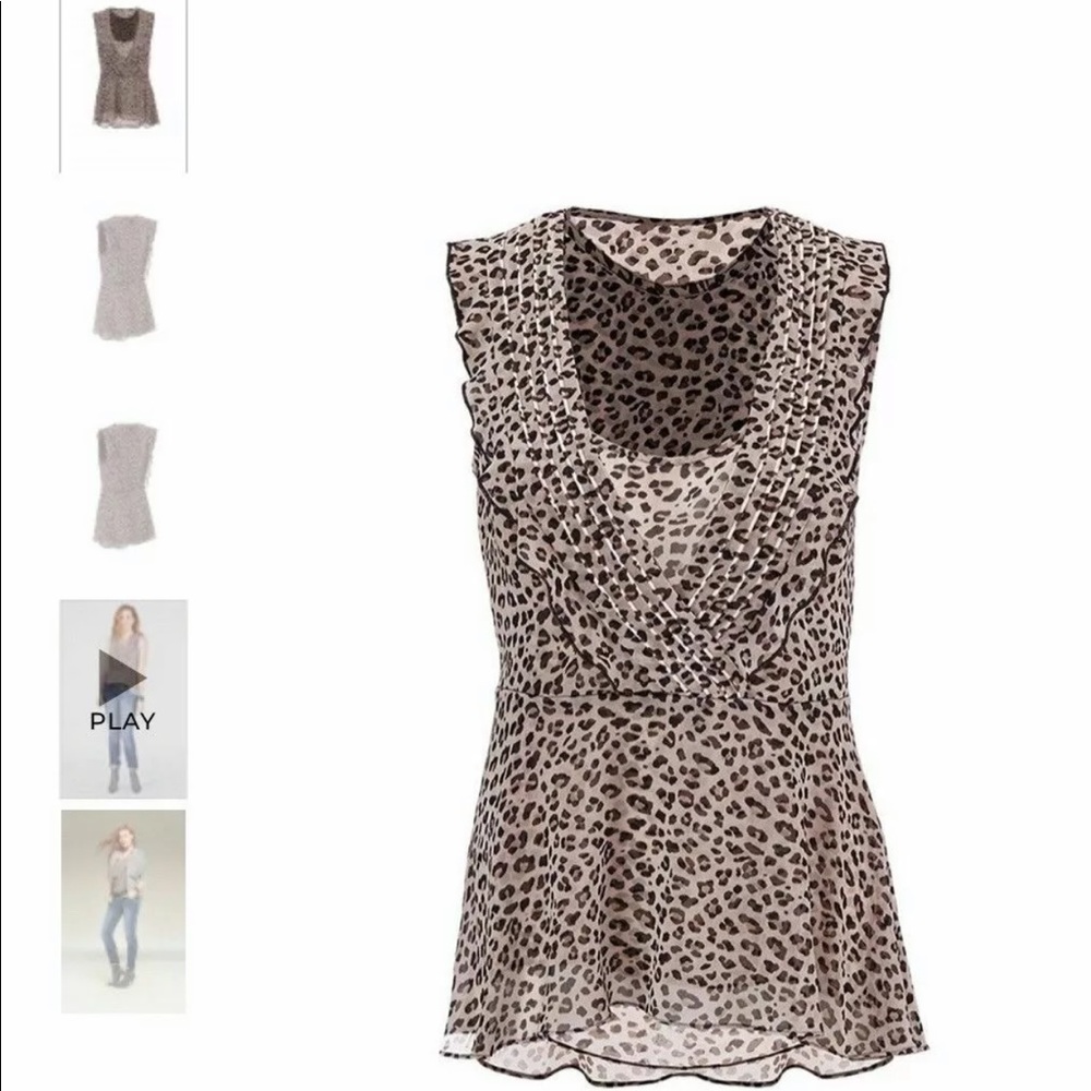 Cabi Flutter Blouse Cheetah Ruffle “XS” - Picture 6 of 6